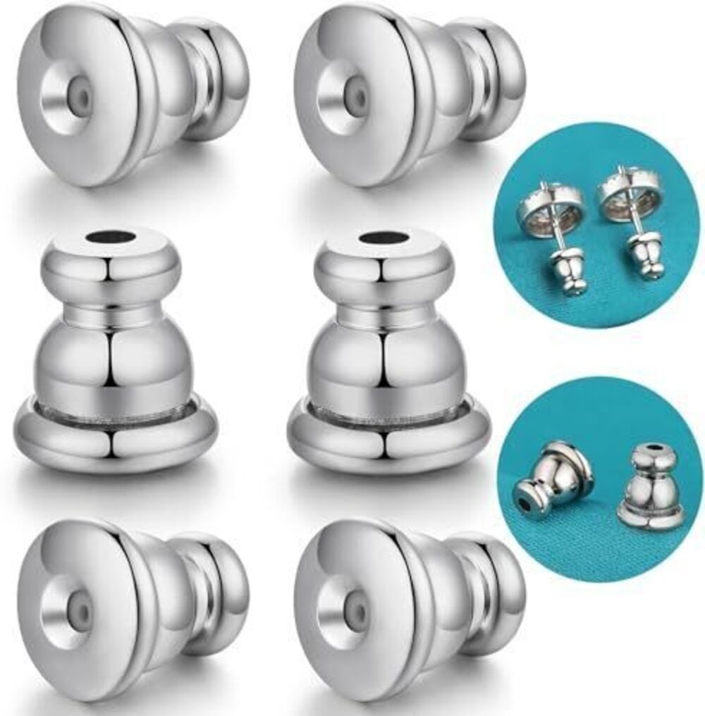 5312 18K Gold Bullet Earring Backs Replacements for Diamond